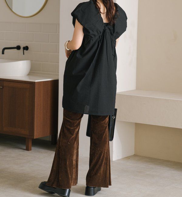  「【低身長サイズ/2サイズ展開】ベロアチュールパンツ」|チノ|