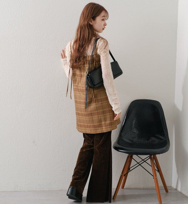  「【低身長サイズ/2サイズ展開】ベロアチュールパンツ」|チノ|