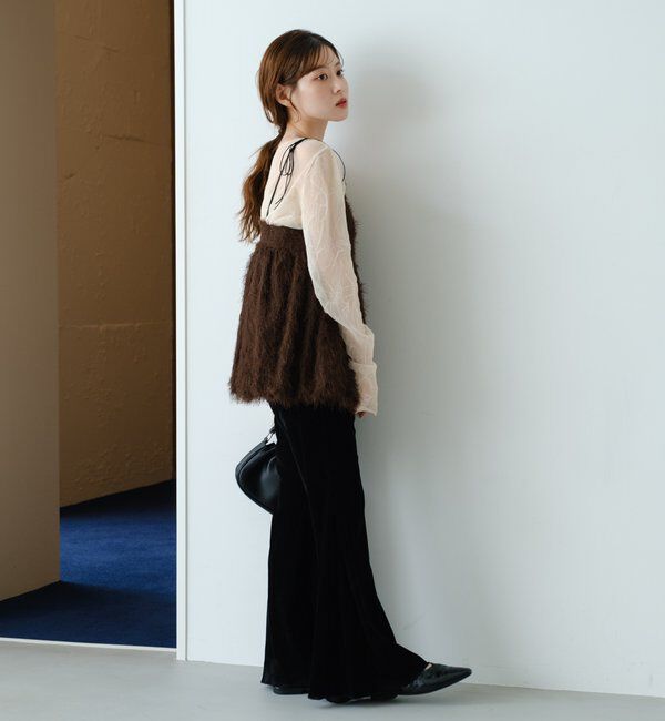  「【低身長サイズ/2サイズ展開】ベロアチュールパンツ」|チノ|