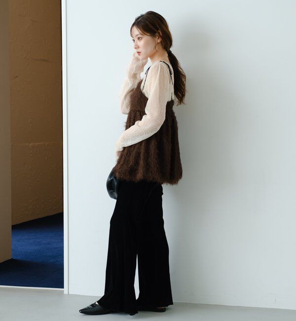  「【低身長サイズ/2サイズ展開】ベロアチュールパンツ」|チノ|