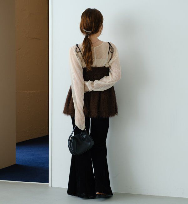  「【低身長サイズ/2サイズ展開】ベロアチュールパンツ」|チノ|