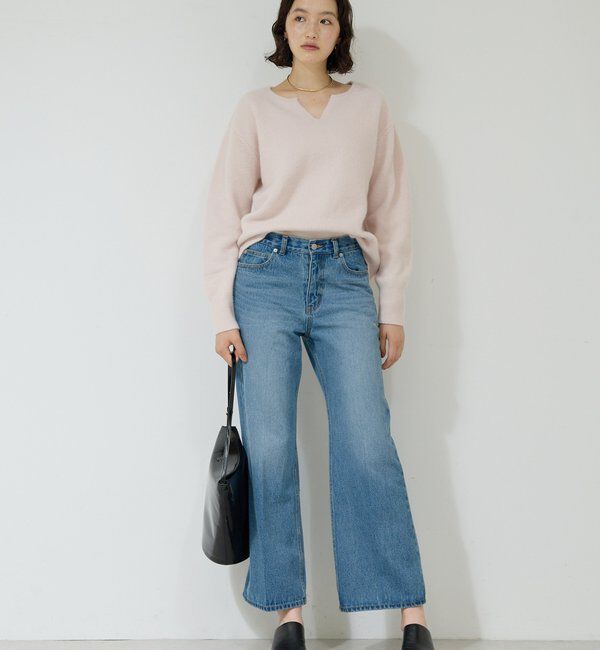  「【デコルテ美人ニット】ファーウールキーネックニット」|ニット・セーター|