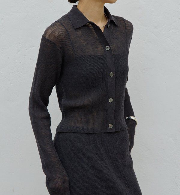  「【HERITANOVUM】【セットアップ対応】シアーリブポロニット」|ニット・セーター|