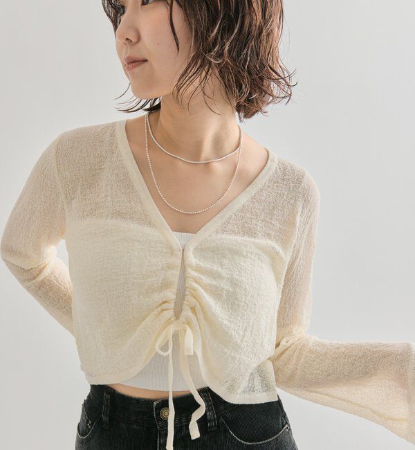  「透かしニットショートボレロ」|カーディガン|