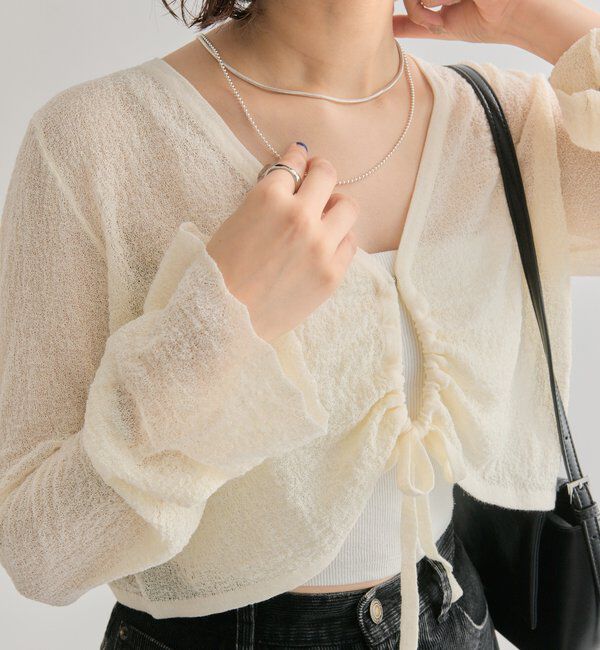  「透かしニットショートボレロ」|カーディガン|