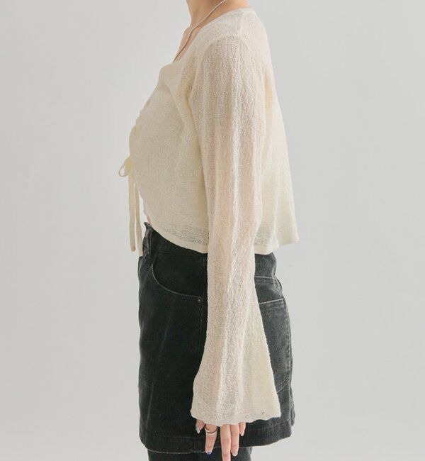  「透かしニットショートボレロ」|カーディガン|