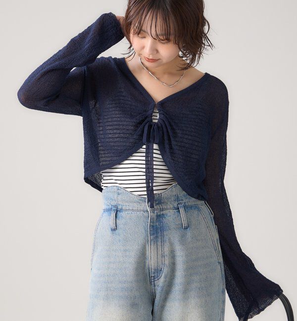  「透かしニットショートボレロ」|カーディガン|