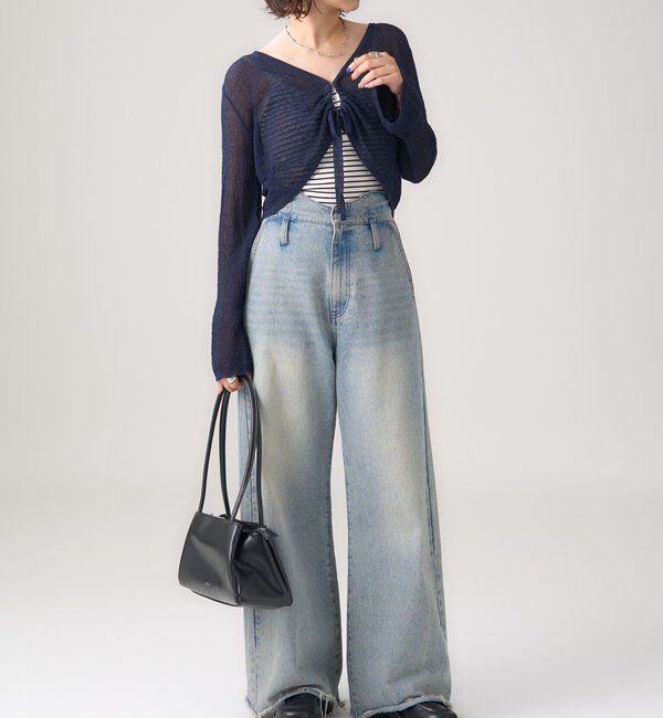  「透かしニットショートボレロ」|カーディガン|