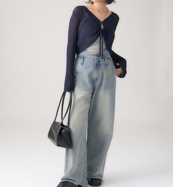  「透かしニットショートボレロ」|カーディガン|