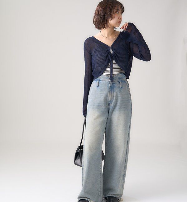  「透かしニットショートボレロ」|カーディガン|