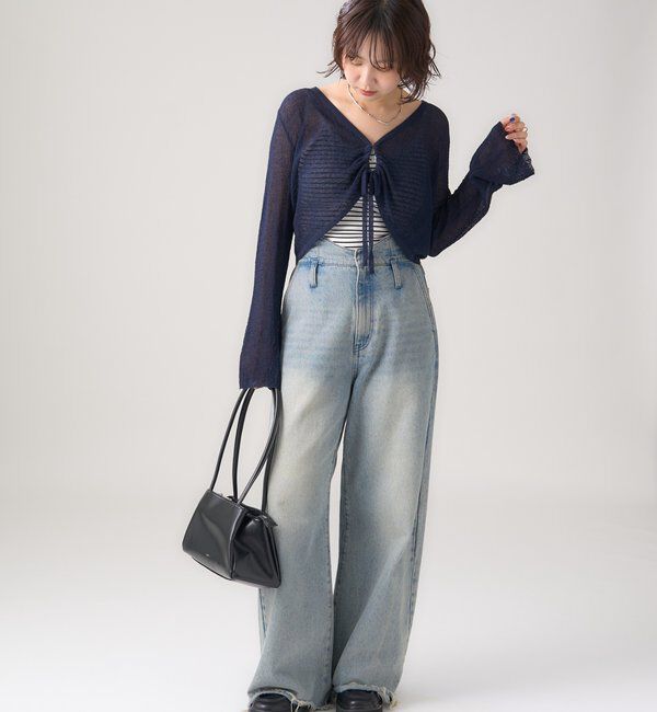  「透かしニットショートボレロ」|カーディガン|