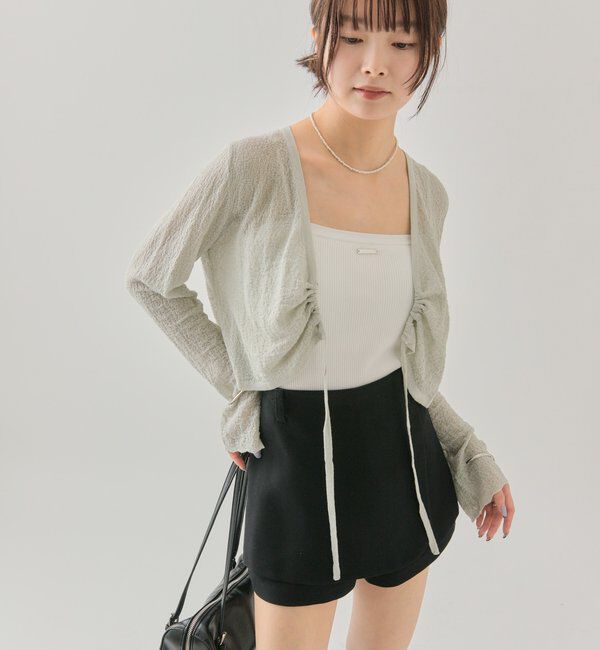  「透かしニットショートボレロ」|カーディガン|