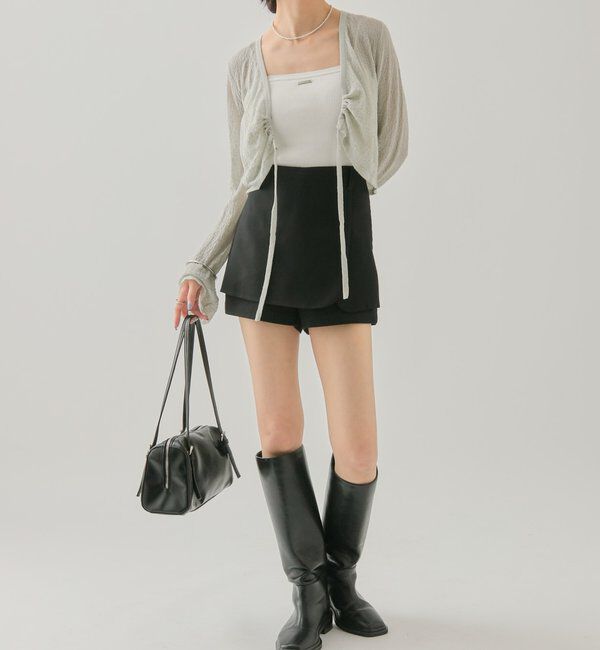  「透かしニットショートボレロ」|カーディガン|