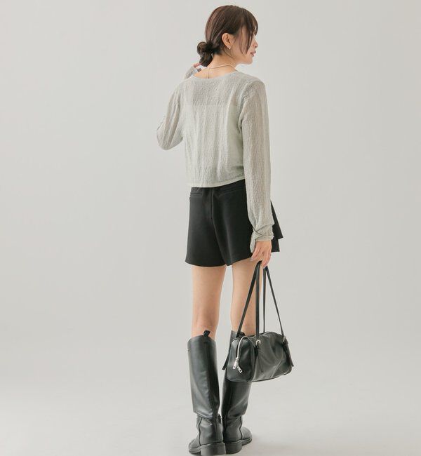  「透かしニットショートボレロ」|カーディガン|