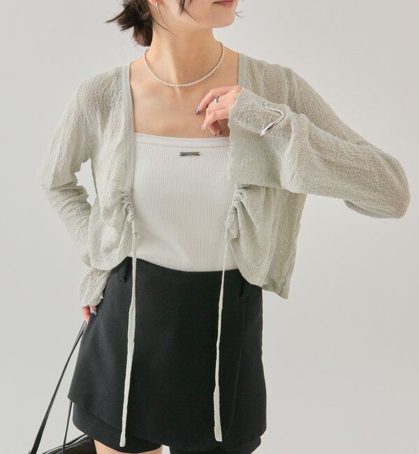  「透かしニットショートボレロ」|カーディガン|