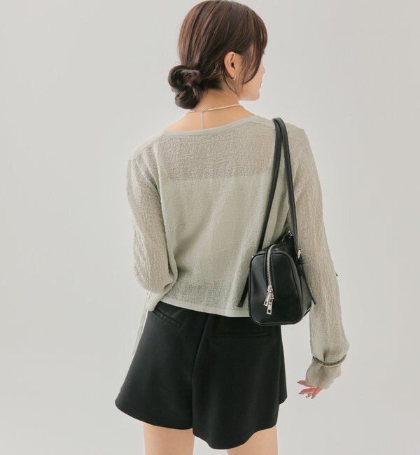  「透かしニットショートボレロ」|カーディガン|