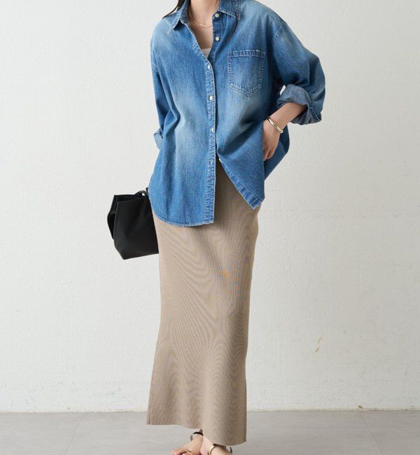  「リブセミフレアニットスカート」|スカート|