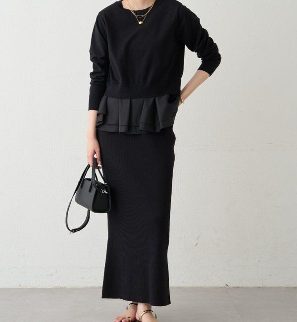  「リブセミフレアニットスカート」|スカート|