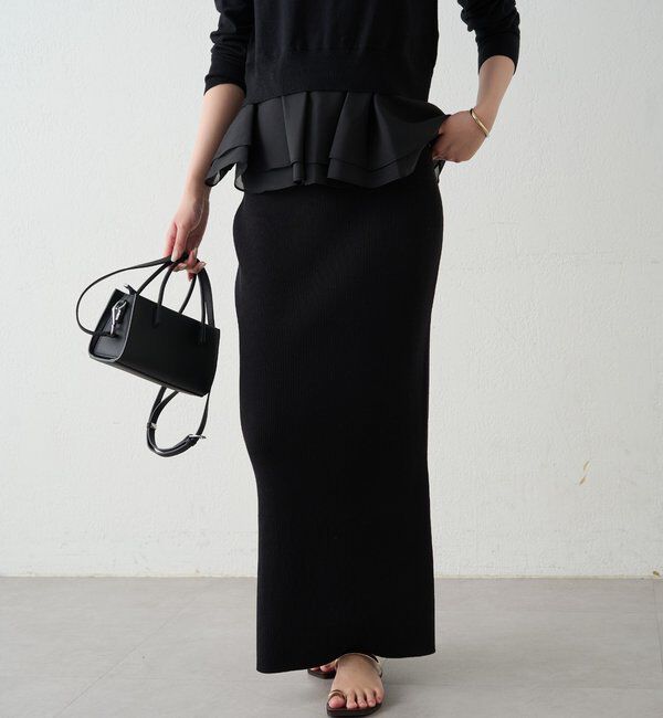  「リブセミフレアニットスカート」|スカート|
