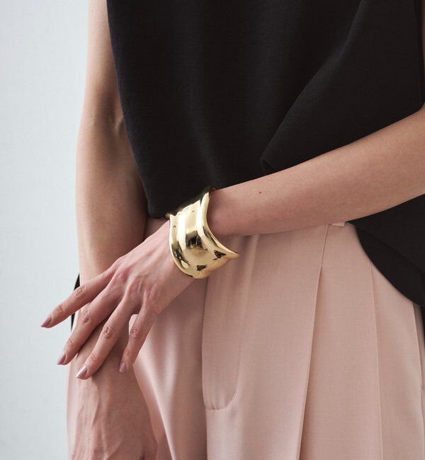  「【GALENA/ガレナ】ワイドウェーブバングル」|リング|ゴールド