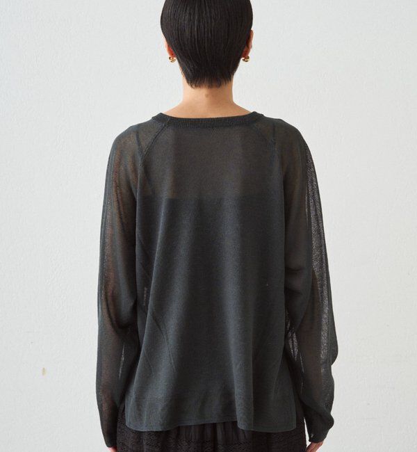  「シアーカレッジロゴプリントニット」|ニット・セーター|