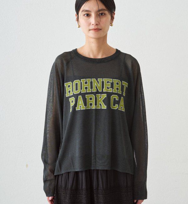  「シアーカレッジロゴプリントニット」|ニット・セーター|