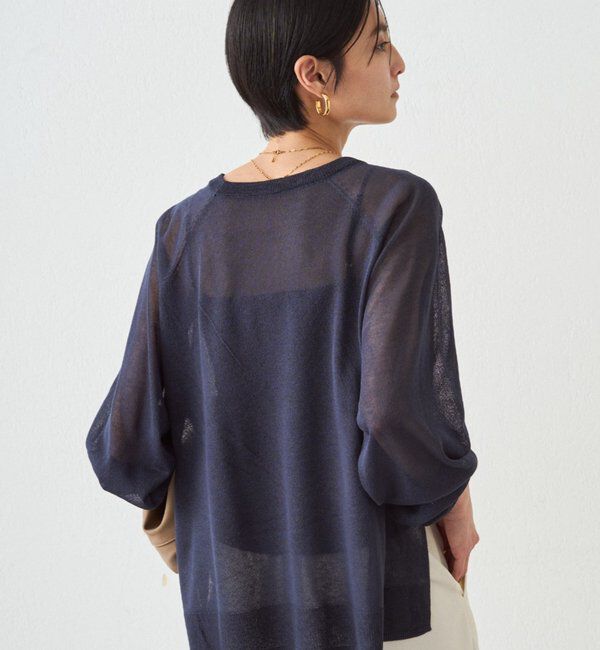  「シアーカレッジロゴプリントニット」|ニット・セーター|