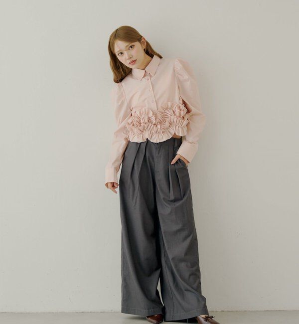  「【SALON by Chico】裾フリルデザインヘムブラウス」|シャツ・ブラウス|