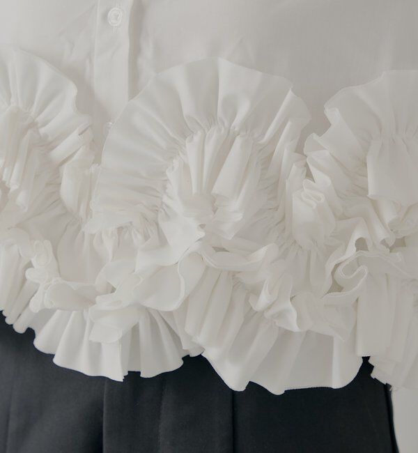  「【SALON by Chico】裾フリルデザインヘムブラウス」|シャツ・ブラウス|