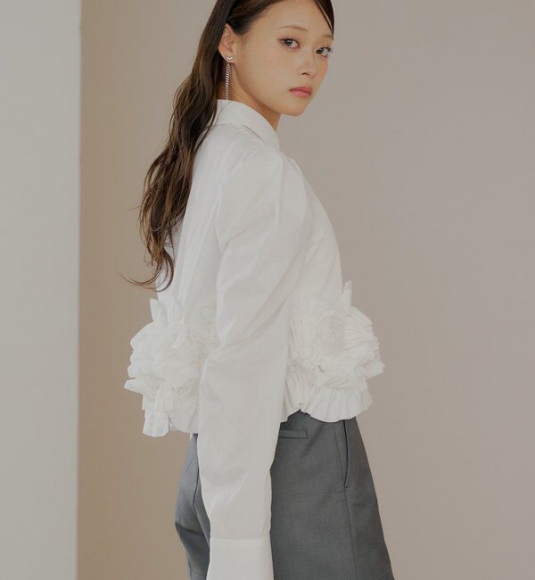  「【SALON by Chico】裾フリルデザインヘムブラウス」|シャツ・ブラウス|