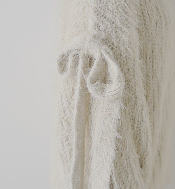  「袖リボンルーズリブカーディガン」|カーディガン|