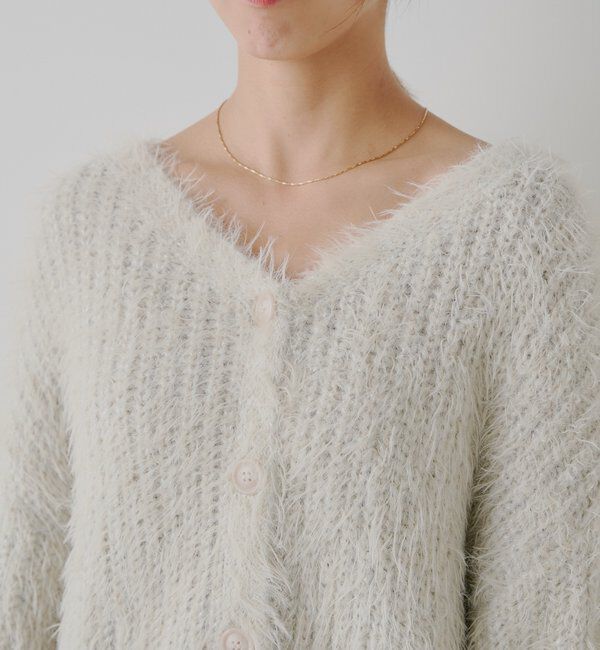  「袖リボンルーズリブカーディガン」|カーディガン|