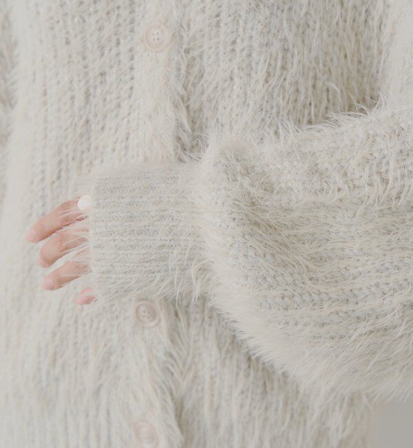  「袖リボンルーズリブカーディガン」|カーディガン|