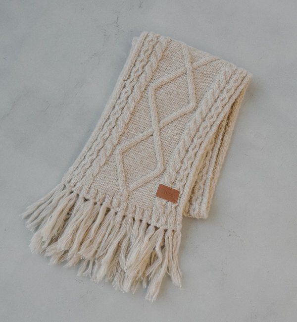  「ケーブルニットマフラー」|マフラー|ベージュ