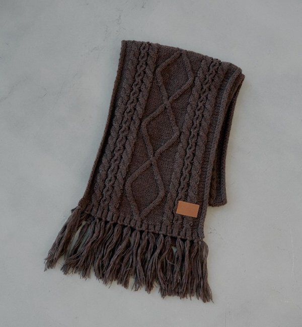  「ケーブルニットマフラー」|マフラー|ブラウン