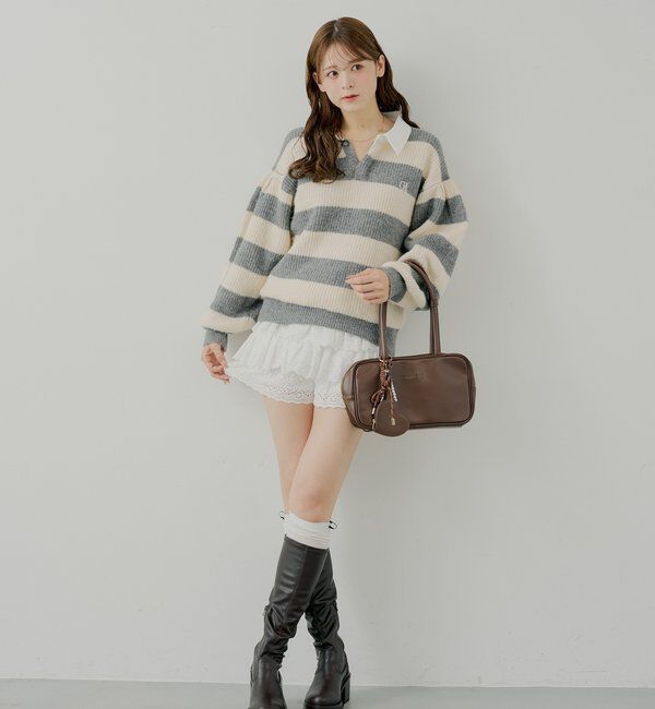  「ルーズボーダーラガーニット」|ニット・セーター|