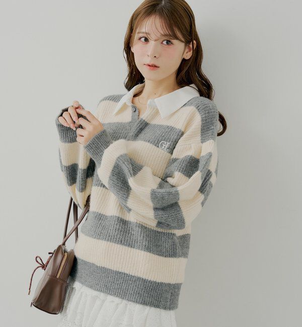  「ルーズボーダーラガーニット」|ニット・セーター|
