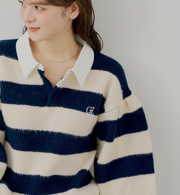  「ルーズボーダーラガーニット」|ニット・セーター|