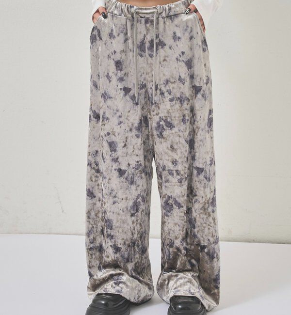  「花柄ベロアイージーパンツ」|チノ|