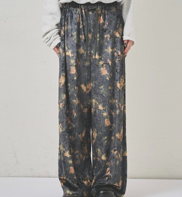  「花柄ベロアイージーパンツ」|チノ|