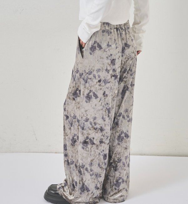  「花柄ベロアイージーパンツ」|チノ|