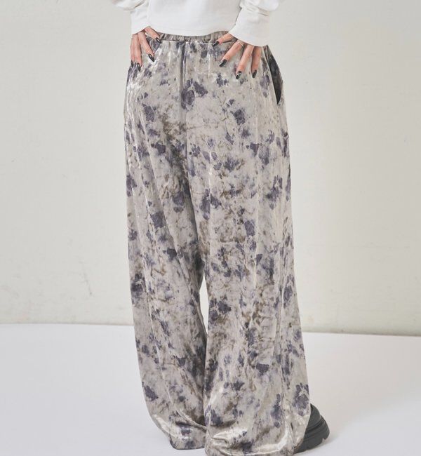  「花柄ベロアイージーパンツ」|チノ|