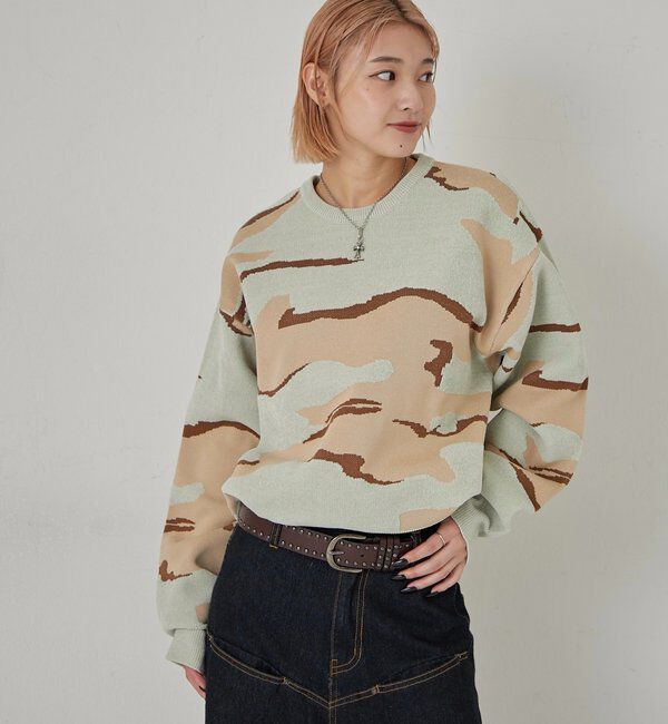  「KOOKYN MOHAIR BLEND CAMO CREWNECKSWEATER」|ニット・セーター|