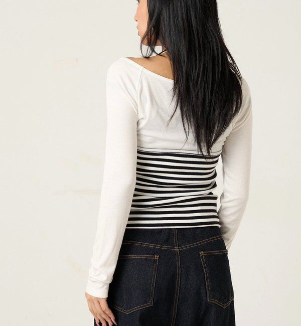  「アイレットホルターレイヤードトップス」|Tシャツ・カットソー|