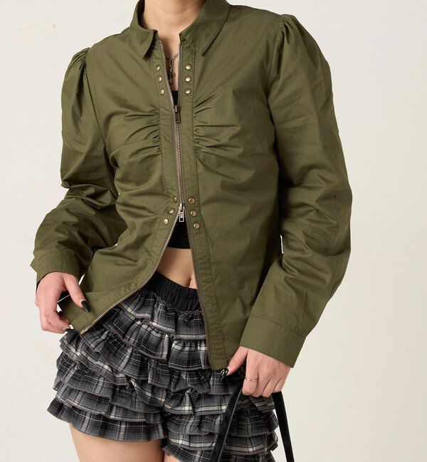  「ギャザースタッズコンパクトシャツ」|シャツ・ブラウス|