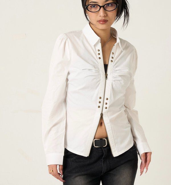  「ギャザースタッズコンパクトシャツ」|シャツ・ブラウス|