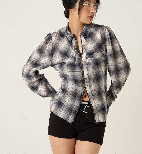  「ギャザースタッズコンパクトシャツ」|シャツ・ブラウス|