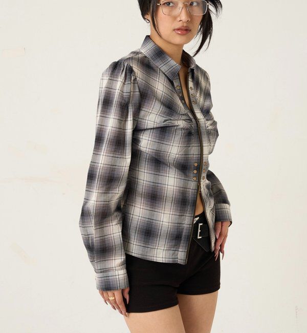  「ギャザースタッズコンパクトシャツ」|シャツ・ブラウス|