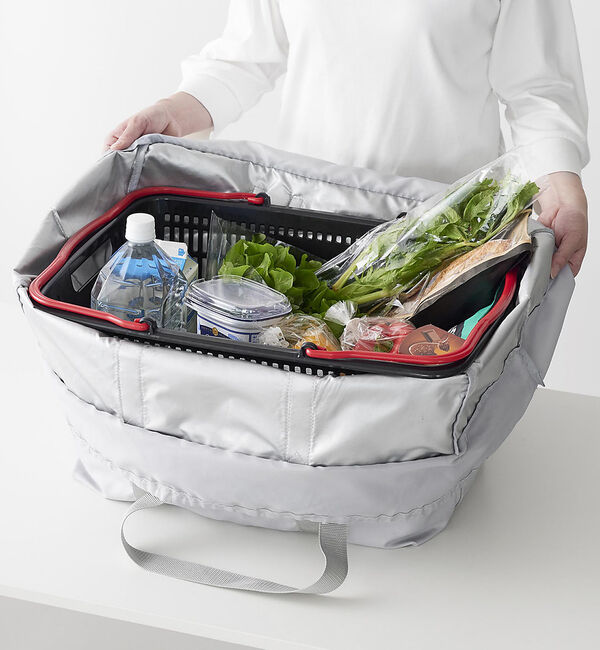 collex「山崎実業  【TOWER/タワー】洗える持ち帰り寿司・ピザが入るレジかごかばん」|エコバッグ|