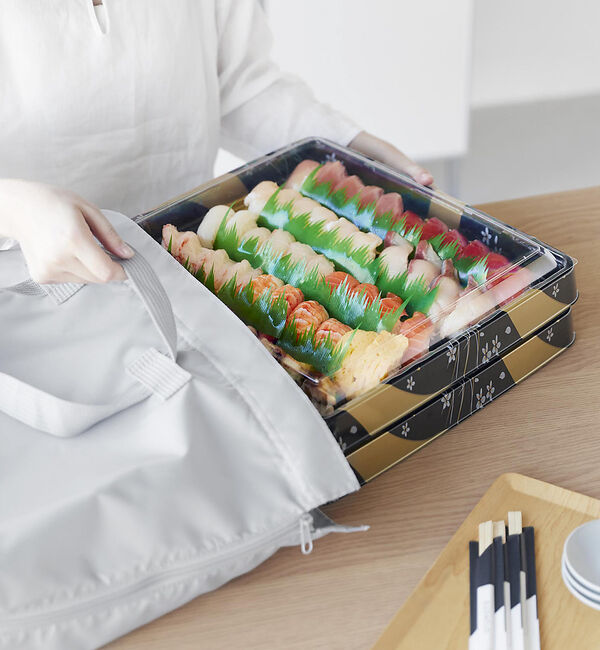 collex「山崎実業  【TOWER/タワー】洗える持ち帰り寿司・ピザが入るレジかごかばん」|エコバッグ|